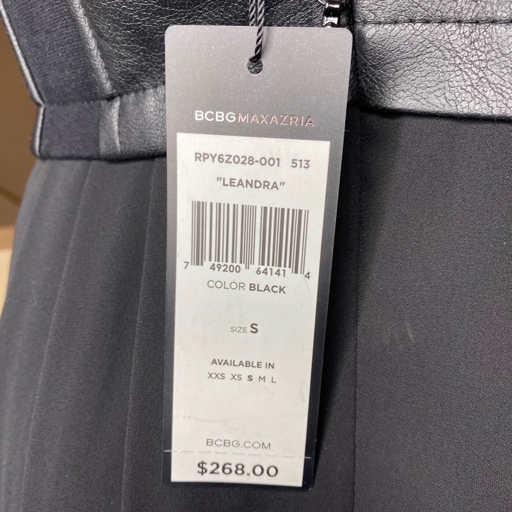 BCBGMAXAZRIA Leandra Leather Black Dress - Picture 14 of 16